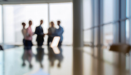 Business meeting audit in office blurring background