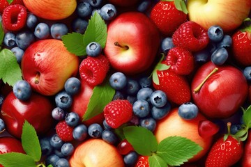 Obraz premium Summer fruit background. Generative AI
