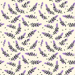 seamless pattern purple botanical