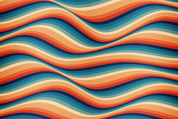 Retro wavy abstract background.Colorful design of wavy shapes.