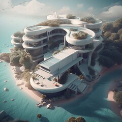 view from the sea-Created using Ai technology