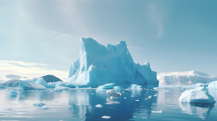 Fototapeta na wymiar Iceberg in Antartica. Generative Ai