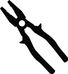 Pliers icon. Combination Pliers sign. Black pliers symbol. flat style.