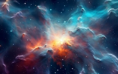 Colorful Space Galaxy Cloud Nebula - Stellar Beauty and Celestial Splendor, Generative AI