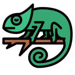 chameleon animal tropical nature summer © iconixar