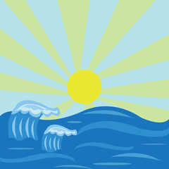 Sun-kissed Waves Illustration