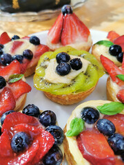 small cakes with fruits