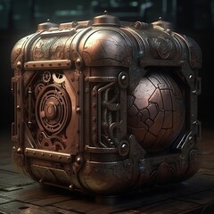vintage metal box-Created using Ai technology