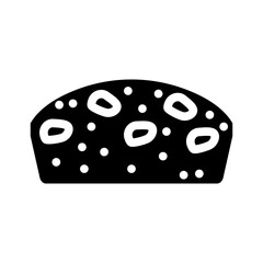 raisin bun food meal glyph icon vector. raisin bun food meal sign. isolated symbol illustration