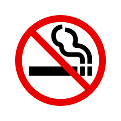 No smoking sign on white background color editable