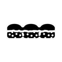 brioche bun food meal glyph icon vector. brioche bun food meal sign. isolated symbol illustration