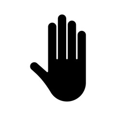 Hand forbidden sign, no entry icon color editable