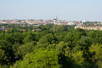 Fototapeta premium View of Vienna Austria, beautiful postcard forest and city