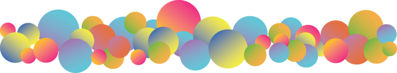 Colorful rainbow matte balls in different sizes. Abstract composition with multicolored flying spheres.