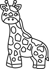 giraffe animal zoo outline drawing 