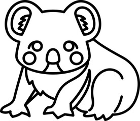 koala animal zoo outline drawing 