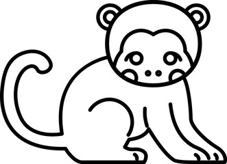 monkey animal zoo outline drawing 