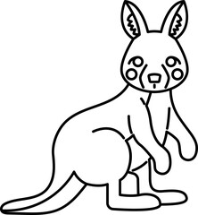 kangaroo animal zoo outline drawing 