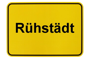 Illustration eines Ortsschildes der Gemeinde Rühstädt in Brandenburg