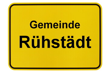 Illustration eines Ortsschildes der Gemeinde Rühstädt in Brandenburg
