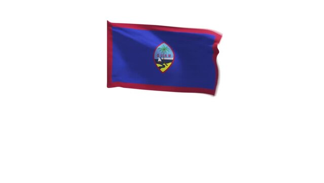 3D rendering of the flag of Guam waving in the wind.