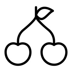 cherries line icon