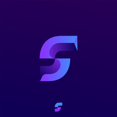 BOLD MODERN BLUE COLOR LETTER S LOGO DESIGN TEMPLATE