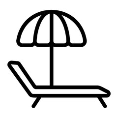 Sunbed line icon