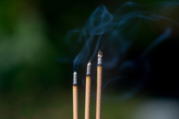 3 incense burned in the incense burner