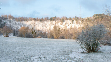 Winter Landscape around Dudelange in Luxembourg