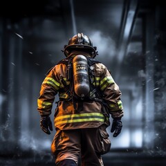 Obraz premium fireman in action