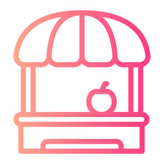beach bar gradient icon