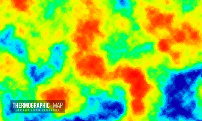 Naklejka premium Heat map. Abstract infrared thermographic background. Vector illustration.