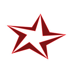 Star icon. Vector illustration of a red star on a white background.