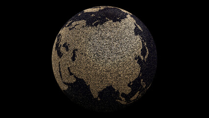 Glitter Earth on black background