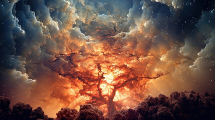 Fototapeta premium Universe fantasy cosmic wallpapers, supernova, Generative AI