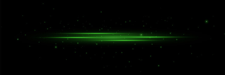 Obraz premium Abstract light effect isolated on black background. Vector burst of light with sparks. Flash and glare. Glowing line with dust.