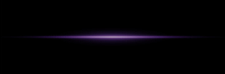 Line of light. Magic glow, particles of light, sparks. Glowing line on a black background.