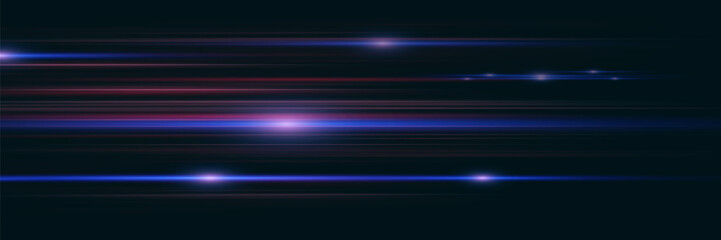 Beautiful flash of light and spark. Special effect, speed line. Magic moving fast laser beams, horizontal light beams.