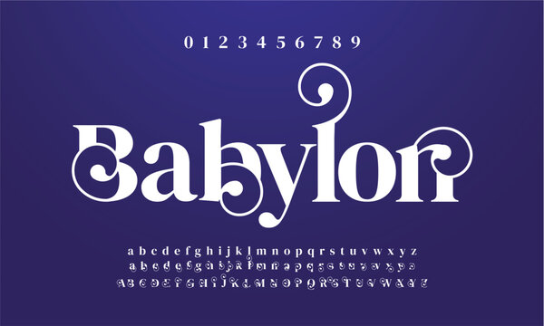 Babylon modern and classic sans serif font with a unique style and fancy look. This typeface is perfect for an elegant & luxury logo, book or movie title design, fashion brand, magazine, clothes.