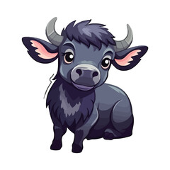 Fototapeta premium Adorable Water Buffalo: Playful 2D Artwork
