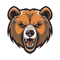 Bear head mascot. Logo design. Illustration for printing on t-shirts.