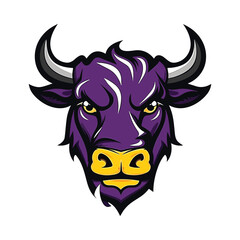 Bull head mascot. Logo design. Illustration for printing on t-shirts.