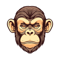 Monkey head mascot. Logo design. Illustration for printing on t-shirts.