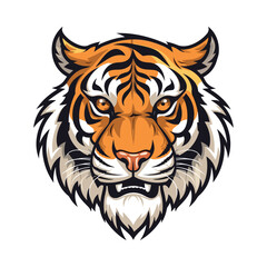 Fototapeta na wymiar Tiger head mascot. Logo design. Illustration for printing on t-shirts.