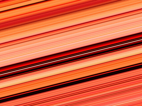 many parallel diagonal stripes and pattern and design in peach and shades of red and orange colours