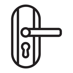 door lock line icon