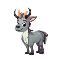 Playful Wildebeest: Adorable 2D Illustration
