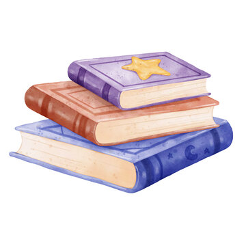 recommend clip art: book of magic spells and witchcraft watercolor illustration