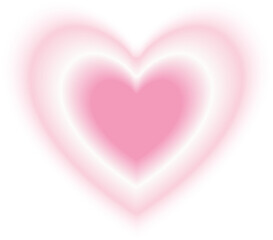 abstract blur gradient heart shape in pastel color, y2k style element for social post, banner, poster, png isolated on transparent background.
